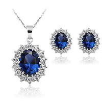 The Fashion Sapphire Necklace Jewelry Sets(Set of 2)