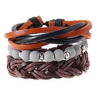 the new woven leather leather bracelets