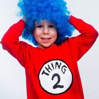 Thing 2 Kids Costume - Longsleeve T Shirt And Blue Wig