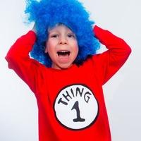 Thing 1 Kids Costume - Longsleeve T Shirt And Blue Wig