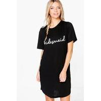 The Bridesmaid Slogan Bridal Nightie - black