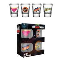 The Big Bang Theory 4pk Shot Glass Set