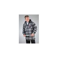 Thermal Shirt with Hood, grey / black check in various sizes