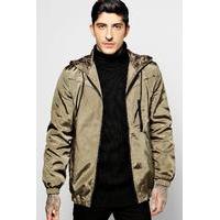 through hooded cagoule khaki