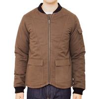 The Idle Man Padded Cotton Bomber Jacket Brown men\'s Jacket in brown