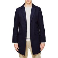 the idle man overcoat navy mens jacket in blue