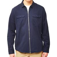 The Idle Man Zip Utility Over Shirt Navy men\'s Jacket in blue