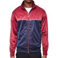 The Idle Man Track Top Burgundy Navy men\'s Tracksuit jacket in red