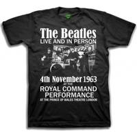 The Beatles Live and in Person Mens Blk TS: XXL