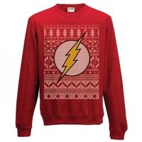 the flash unisex large christmas jumper red