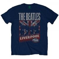 the beatles liverpool england 1962 mens x large t shirt navy