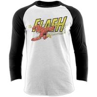 the flash vintage unisex x large baseball shirt white