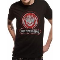 The Offspring - Distressed Skull Men\'s Small T-Shirt - Black