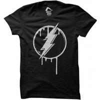 the flash dripping logo unisex small t shirt black