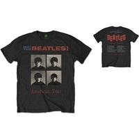the beatles american tour 1964 mens large t shirt black