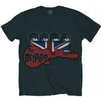 The Beatles - Guitar & Flag Men\'s Small T-Shirt - Black