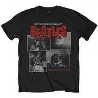 The Beatles Here They Come Mens Black T-Shirt Small
