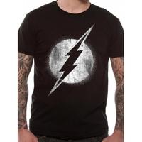 The Flash Logo Mono Distressed T-Shirt black - Small