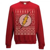 the flash unisex small christmas jumper red