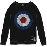 The Who Men\'s Whosweat02 Target Distressed Long Sleeve Sweatshirt, Black, Small
