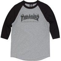 thrasher flame raglan 34 sleeve tee greyblack