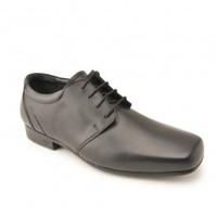 Theo, Black Leather Boys Lace-up School Shoes