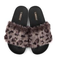 The White Brand-Flip flops - Grey Leopard Fur - Grey