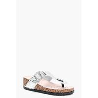 Thong Footbed Sandal - silver