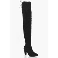 Thigh High Block Heel - black