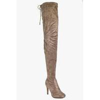 thigh high boot taupe