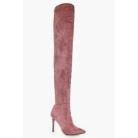 Thigh High Pointed Boot - blush