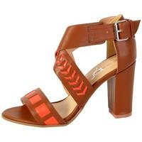 the divine factory sandale talon tdf2920 camelrouge womens sandals in  ...