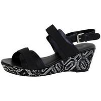 The Divine Factory Sandales Compensée Femme TDF2916 Noir women\'s Sandals in black