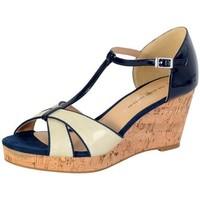 The Divine Factory Sandales Compensée Femme TDF2911 Noir women\'s Sandals in blue