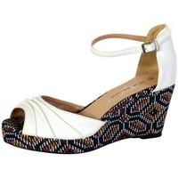 The Divine Factory Sandales Compensée Femme TDF2910 Blanc women\'s Sandals in white