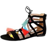 the divine factory sandale plate tdf2964 noir womens sandals in black