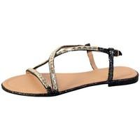 the divine factory sandale plate tdf2945 noir womens sandals in black