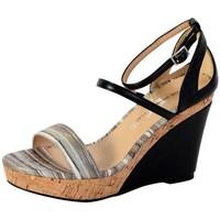 the divine factory sandale compense tdf2918 noir womens sandals in bla ...