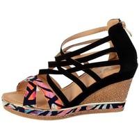 the divine factory sandale compense tdf2932 noir womens sandals in bla ...