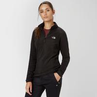 the north face womens 100 glacier half zip fleece black black