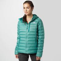 the north face womens morph down hooded jacket light blue