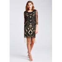 The LBD Clara Flapper Dress in Black and Gold