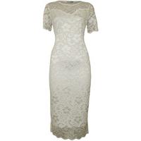 theresa lined lace midi dress cream