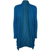 Thea Open Ruched Plain Cardigan - Royal Blue