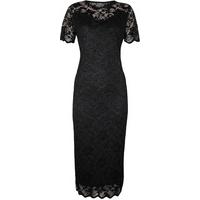 theresa lined lace midi dress black