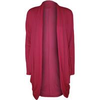 Thea Open Ruched Plain Cardigan - Cerise