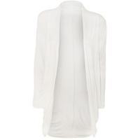 Thea Open Ruched Plain Cardigan - White