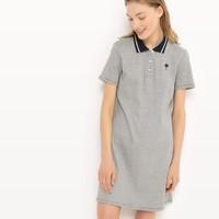 Thin Stripe Polo-Shirt Collar Dress