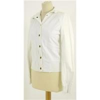 Thomas Burberry - Size (Xs) - White  Stylish Casual Cropped Cotton Mix Jacket
