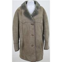 The Taube Collection, size 18 mushroom grey sheepskin coat